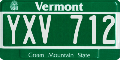 VT license plate YXV712
