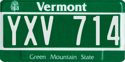VT license plate YXV714