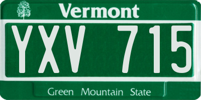 VT license plate YXV715