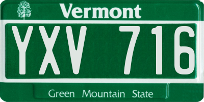 VT license plate YXV716