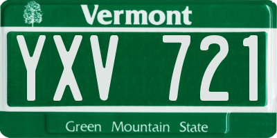 VT license plate YXV721