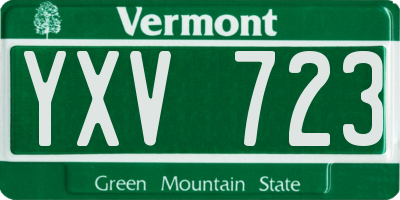 VT license plate YXV723