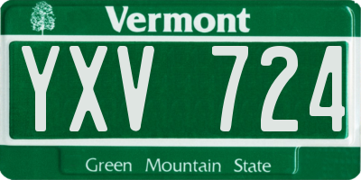 VT license plate YXV724