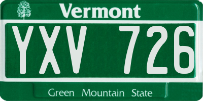 VT license plate YXV726