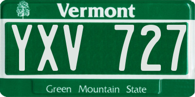 VT license plate YXV727