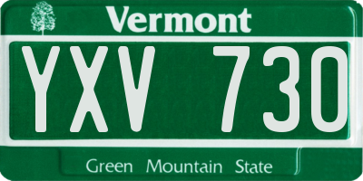 VT license plate YXV730