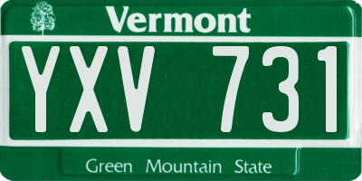 VT license plate YXV731