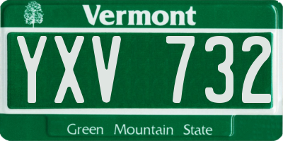 VT license plate YXV732
