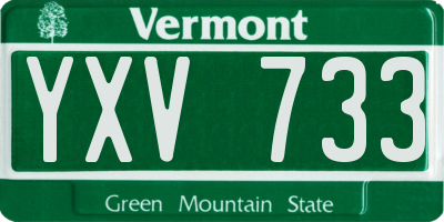 VT license plate YXV733