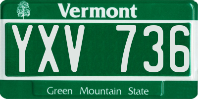 VT license plate YXV736
