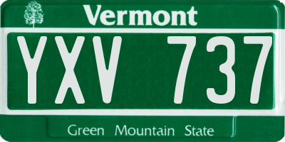 VT license plate YXV737