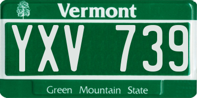 VT license plate YXV739
