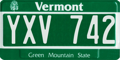 VT license plate YXV742