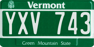 VT license plate YXV743