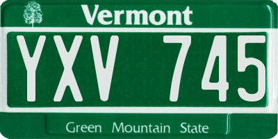 VT license plate YXV745