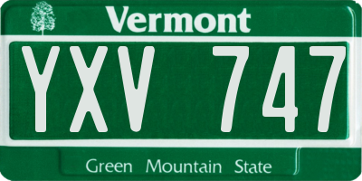 VT license plate YXV747