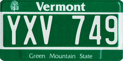 VT license plate YXV749