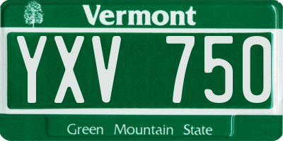 VT license plate YXV750