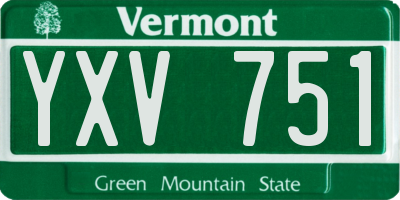 VT license plate YXV751