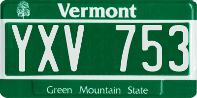 VT license plate YXV753