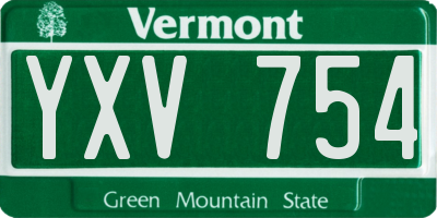 VT license plate YXV754