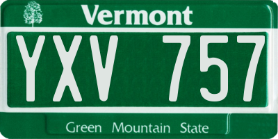 VT license plate YXV757