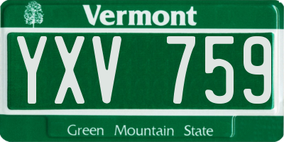 VT license plate YXV759