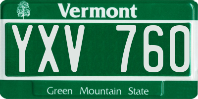 VT license plate YXV760