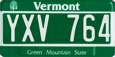 VT license plate YXV764