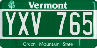 VT license plate YXV765