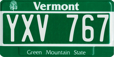 VT license plate YXV767