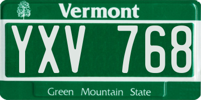 VT license plate YXV768