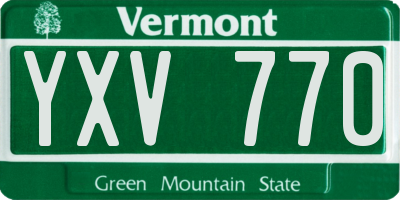 VT license plate YXV770