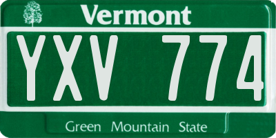 VT license plate YXV774