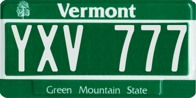 VT license plate YXV777