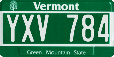 VT license plate YXV784