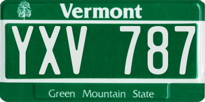 VT license plate YXV787