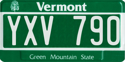 VT license plate YXV790