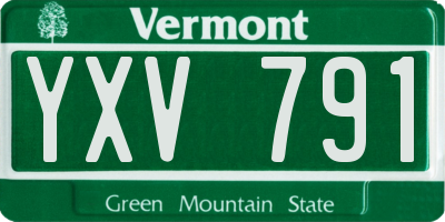 VT license plate YXV791