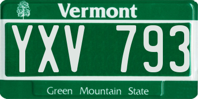 VT license plate YXV793