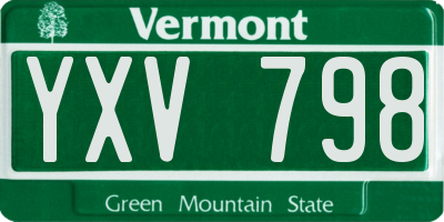 VT license plate YXV798