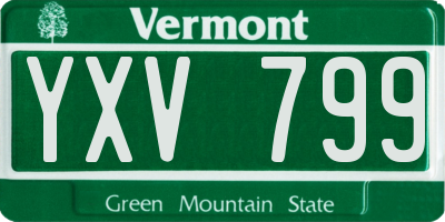 VT license plate YXV799