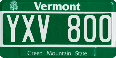 VT license plate YXV800