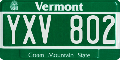 VT license plate YXV802