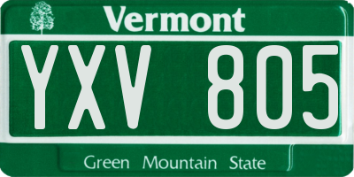 VT license plate YXV805