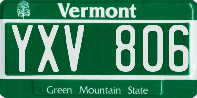 VT license plate YXV806