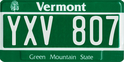 VT license plate YXV807