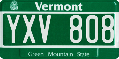 VT license plate YXV808