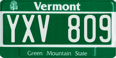 VT license plate YXV809