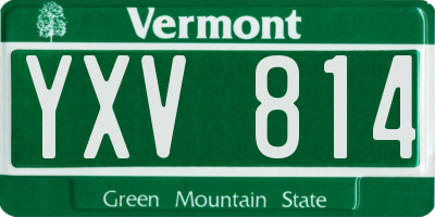 VT license plate YXV814